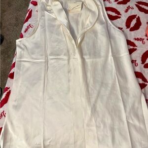 Boston Proper Cream Satin Blouse